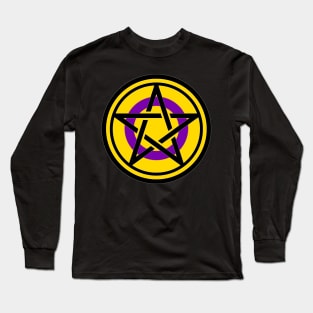 Large Print Pentacle LGBT Flag Intersex Long Sleeve T-Shirt